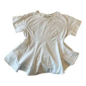 Eri + Ali -Anthropologie-Women’s White Peplum Top- Size Medium